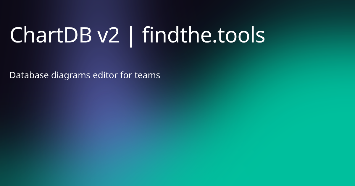 ChartDB v2 - Find the best tools for your job | findthe.tools