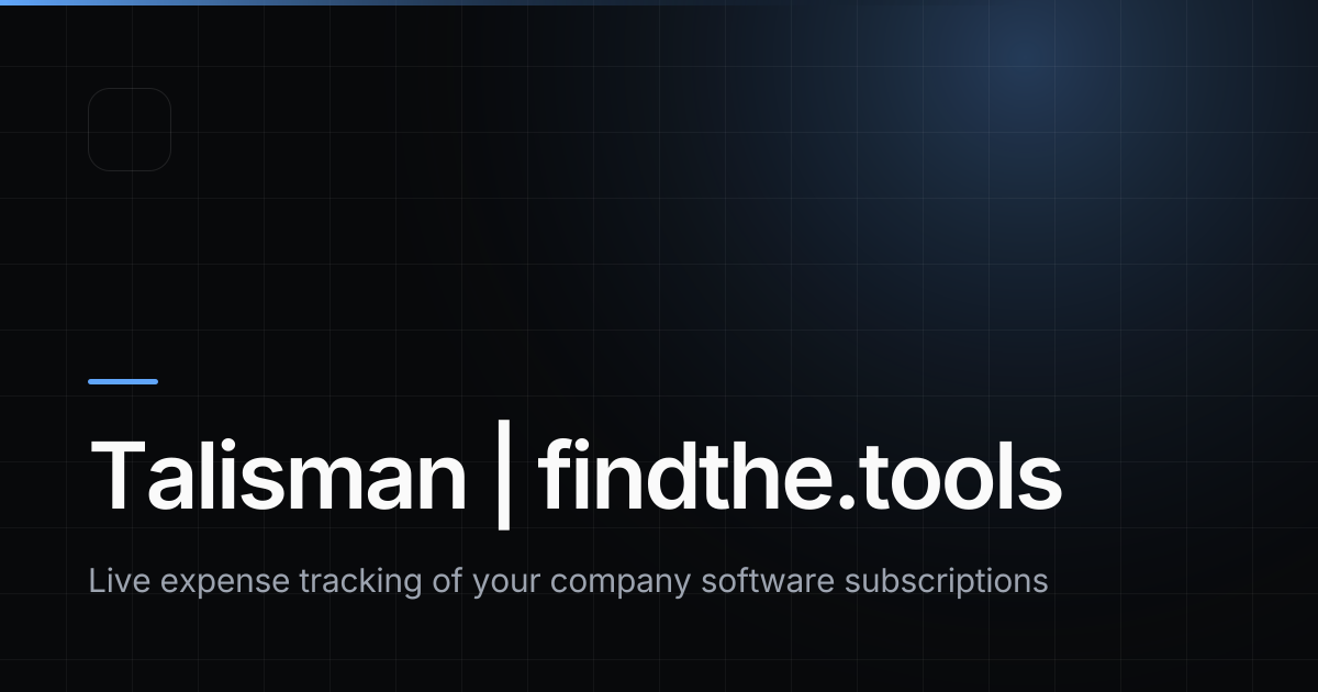 Talisman - Find the best tools for your job | findthe.tools
