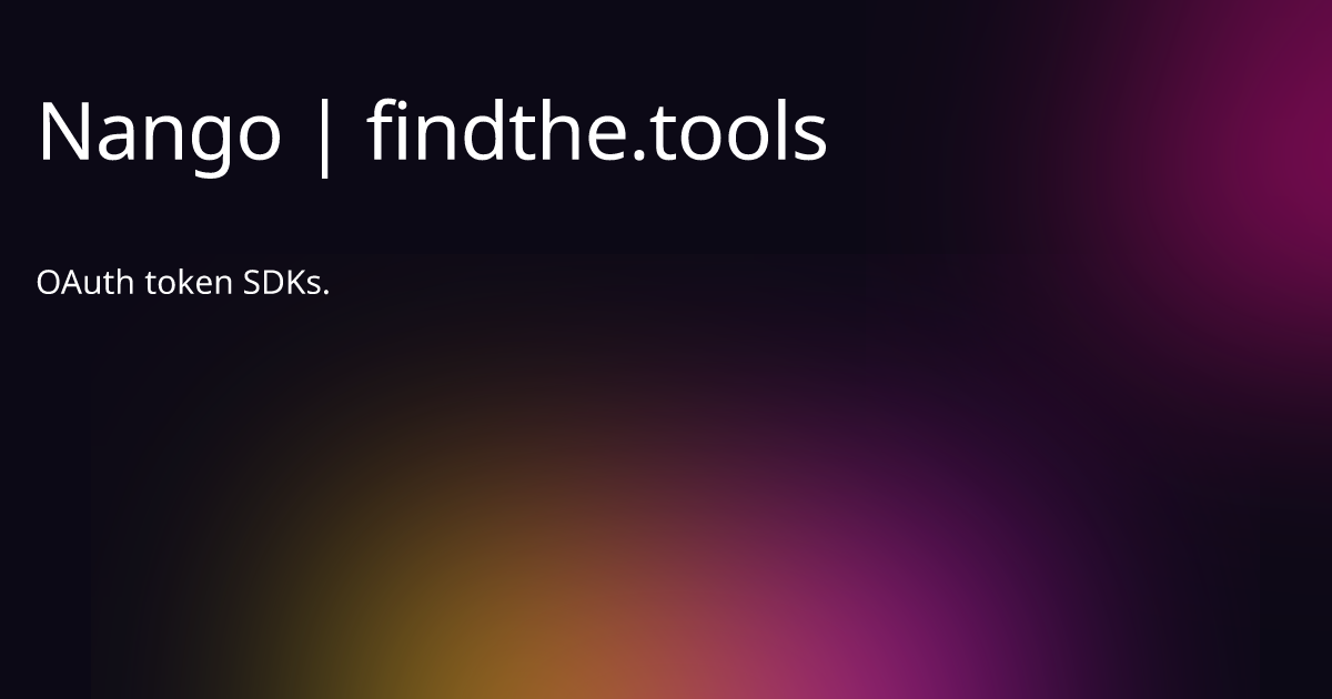 Nango - Find the best tools for your job | findthe.tools